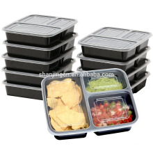 2017 Amazon best seller Contenedores de preparación de comida 20 paquete de 3 compartimentos con tapas, almacenamiento de alimentos Bento Box BPA gratuito para microondas de 36 oz
